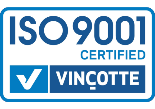 Vincotte ISO9001 certificate